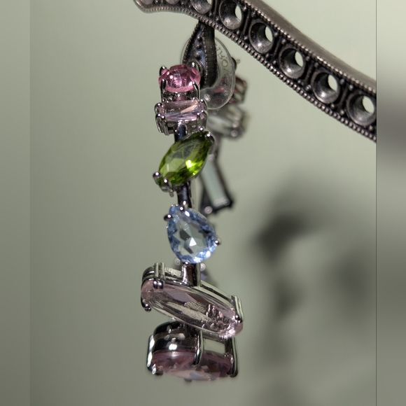 Swarovski Gema Colorful Mixed Cut Hoop Earrings - Picture 7 of 15